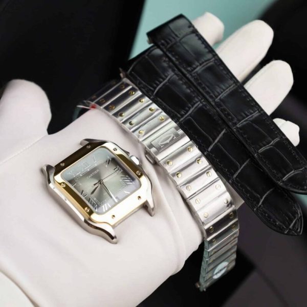 Cartier Santos De Cartier CRW2SA0030 Two Tone Grey Dial Large Model Best Replica BVF 39.8mm - Image 5