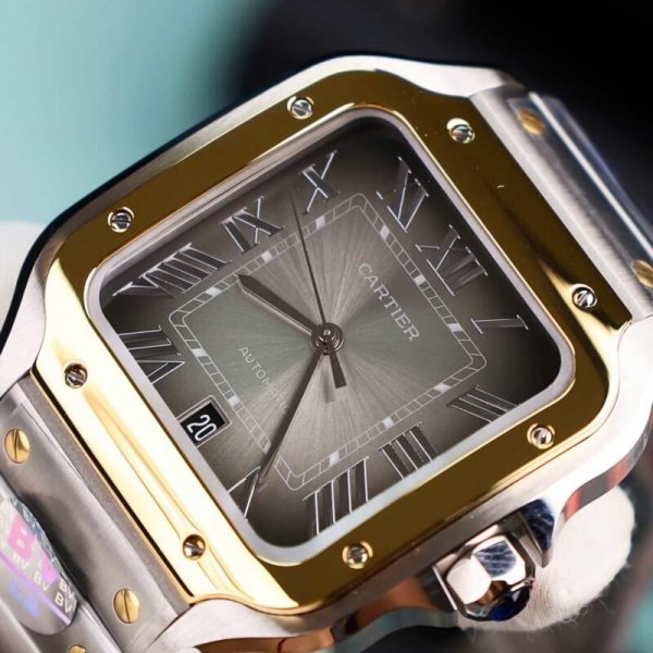 Cartier Santos De Cartier CRW2SA0030 Two Tone Grey Dial Large Model Best Replica BVF 39.8mm - Image 4