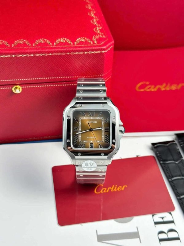 Cartier Santos WSSA0064 Brown Dial Large Model Best Replica BVF 39.8mm - Image 2