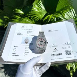 Audemars Piguet Royal Oak Red Arabic Numerals Iced Out Moissanite Super Clone 41m