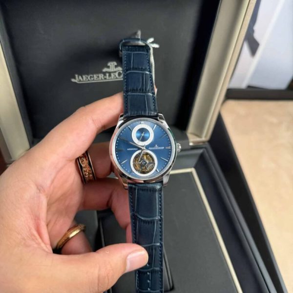 Jaeger-LeCoultre Master Ultra Thin Tourbillon Blue Dial Leather Best Replica APSF 40mm
