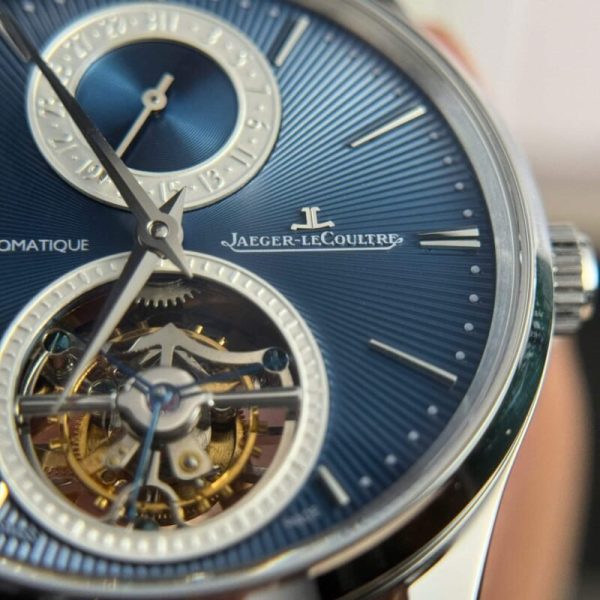 Jaeger-LeCoultre Master Ultra Thin Tourbillon Blue Dial Leather Best Replica APSF 40mm - Image 6